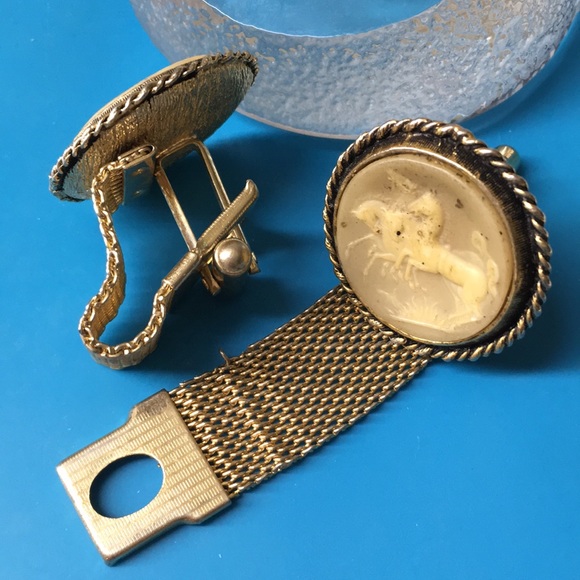 🖤Vtg RARE Cameo cufflinks - Picture 4 of 14